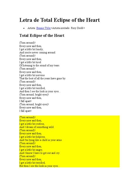 total eclipse letra.